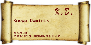 Knopp Dominik névjegykártya